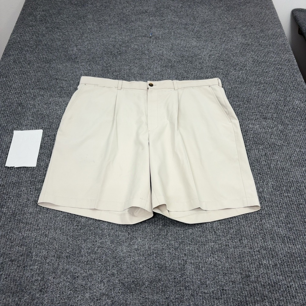 St Andrews Links Brooks Brothers Shorts Mens 42 Khaki Polyester Pleated Golf